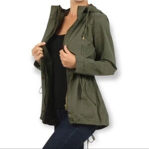 Ambiance Olive Green Zip Up Coat